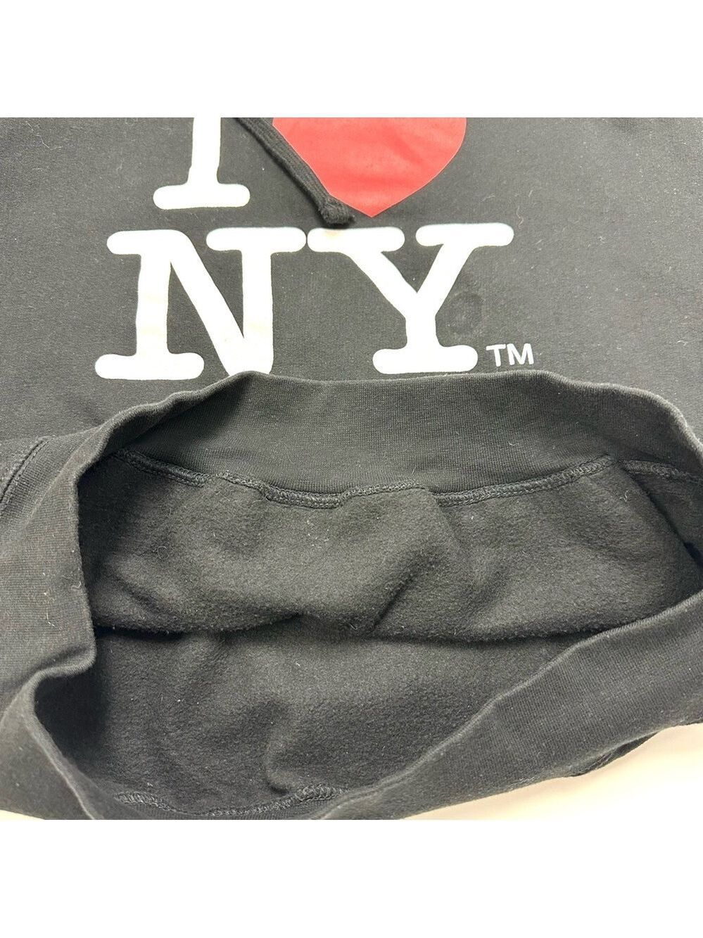 I Love New York Hoodie Sweatshirt Black Graphic NYC Official Licensed M Retro - Picture 4 of 12